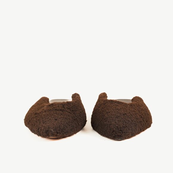 Tibi Nori Brown Short Faux Fur Slides - Picture 2 of 8